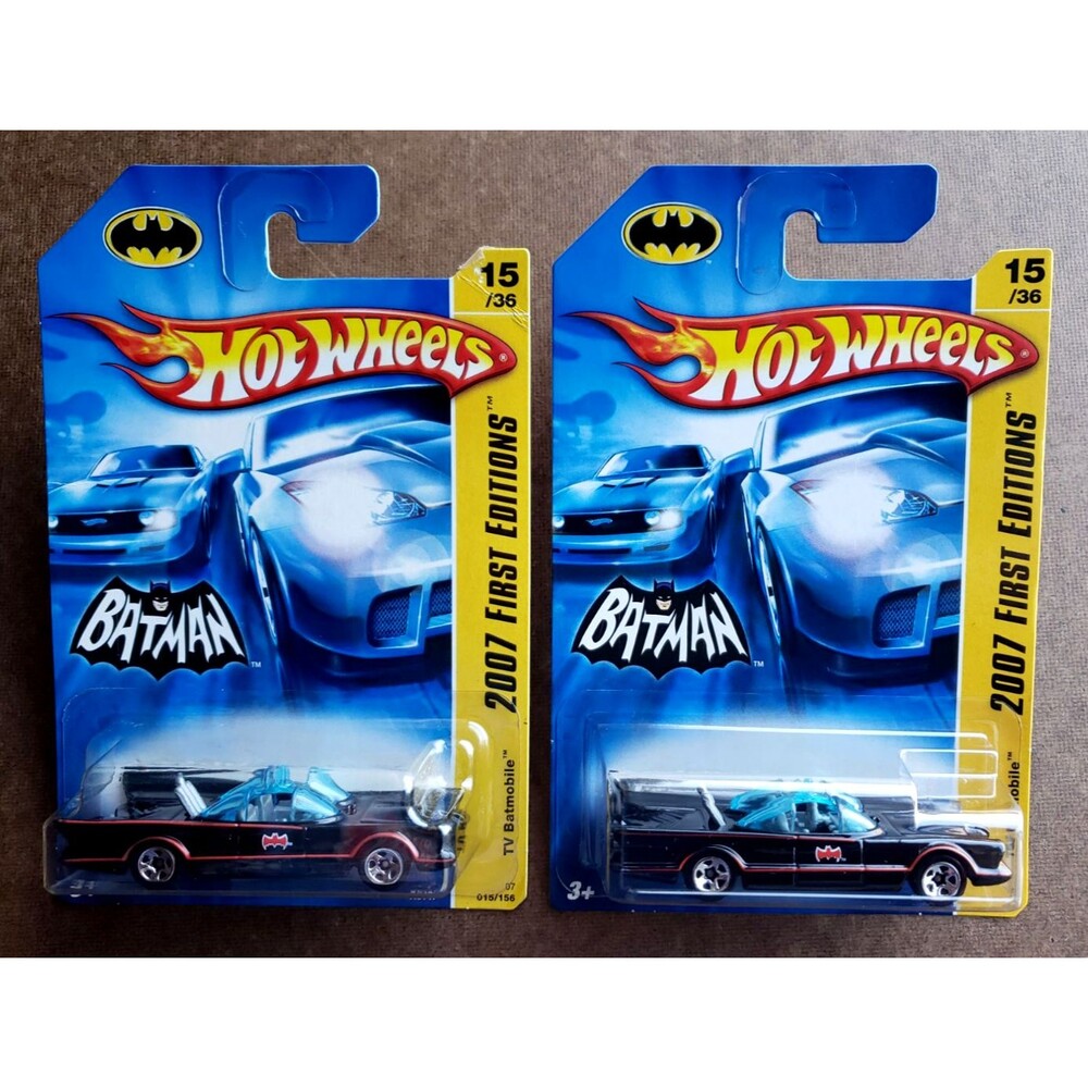Hot Wheels TV BATMOBILE Black 2007 First Editions 15/36 Honeycomb Grill! LOT X 2 - Picture 2 of 16